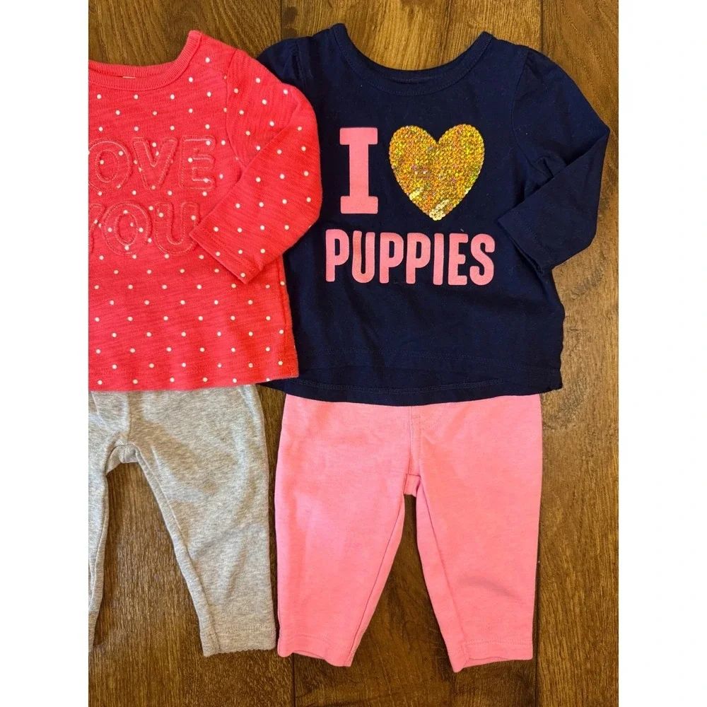 Baby Girl 3 Months Outfits Leggings Pants Shirts Long Sleeve Clothes Lot Puppies